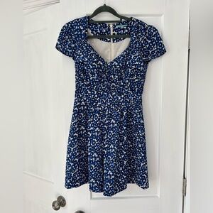 Blue floral romper dress. Leifnotes. Size s.